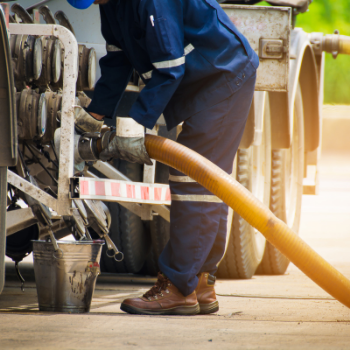 Filling up a fuel truck